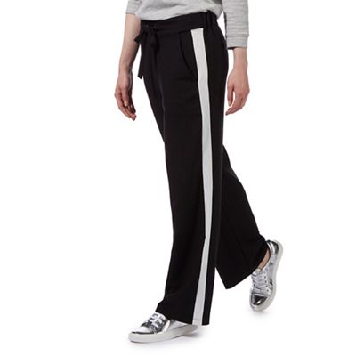 Preen/EDITION Black white trimmed wide leg trousers